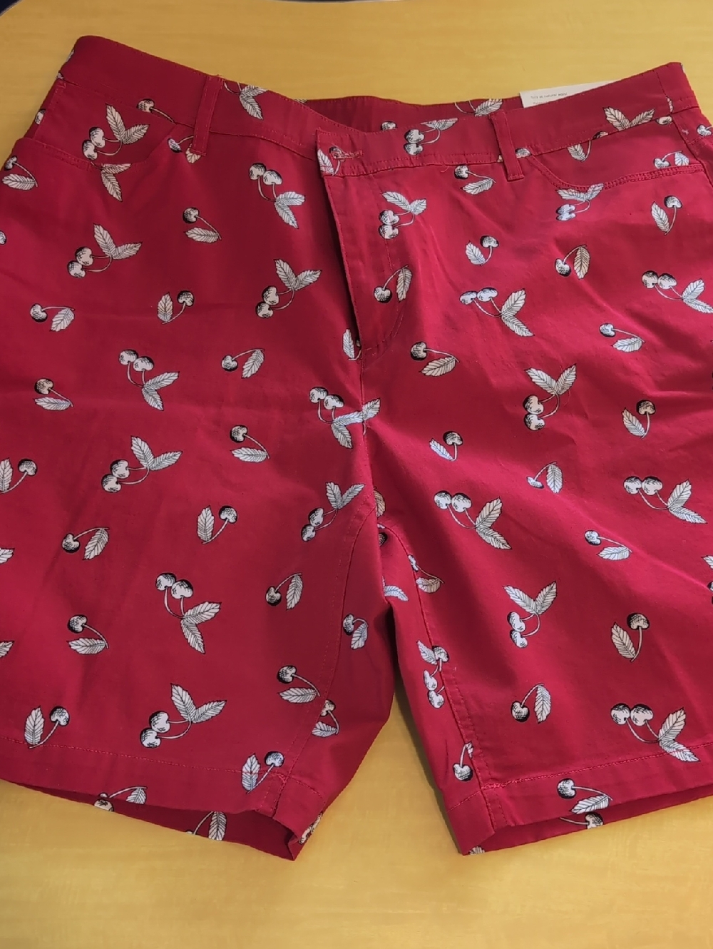 CJ Banks Red Floral Cherry-Print Women's Shorts